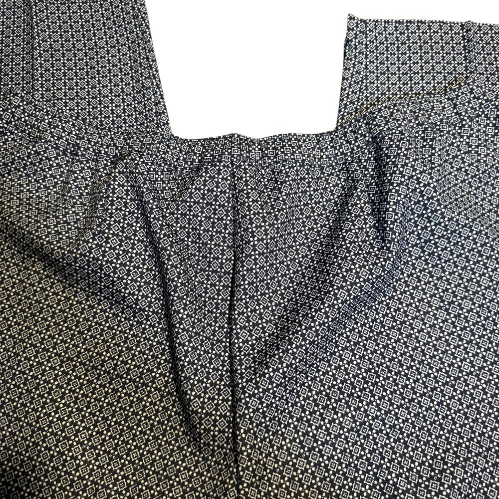 Roaman's Bend Over Navy Blue Geometric Print Pull On Pants, Plus Size 30W